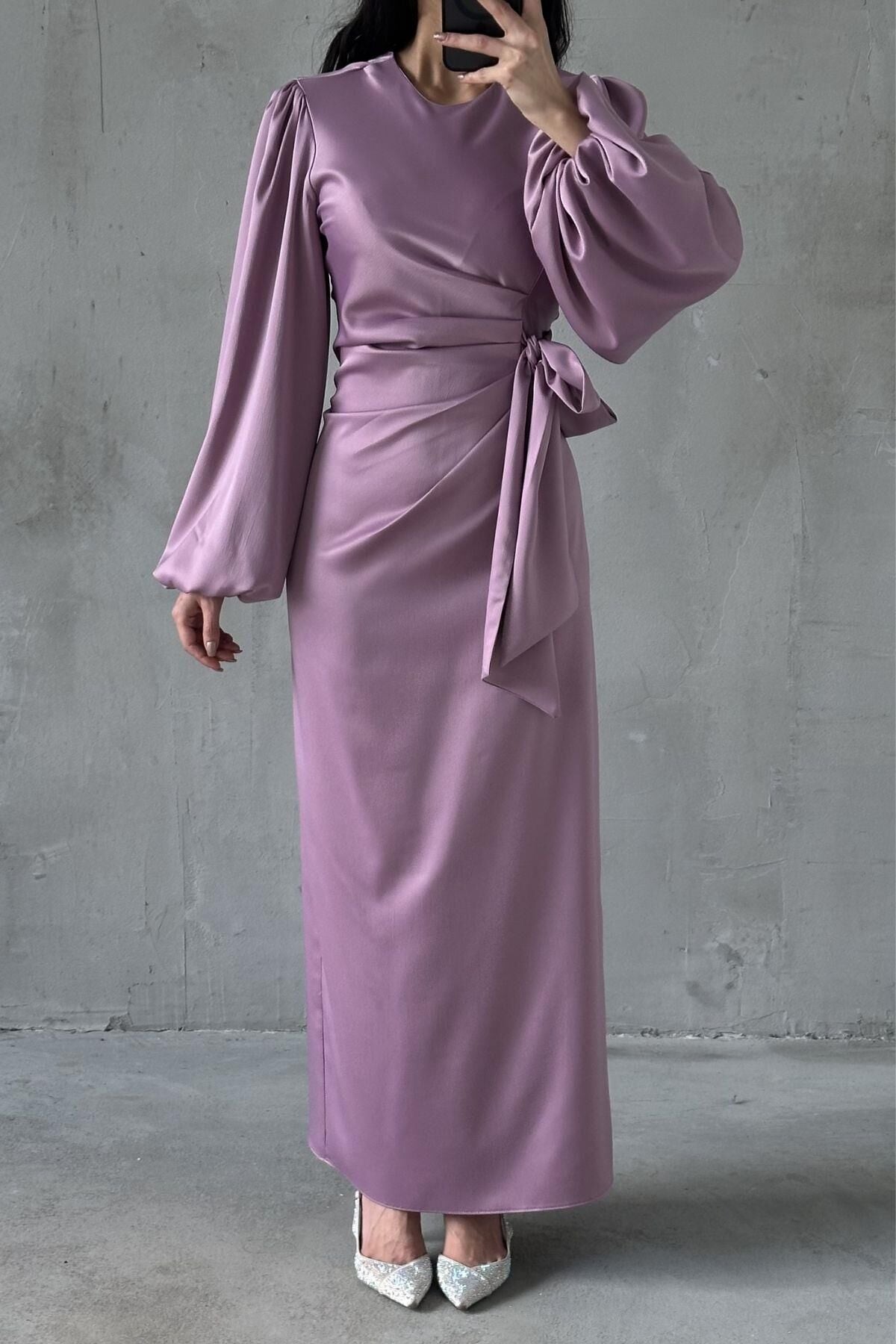 Nisa Tesettür Abiye Lila