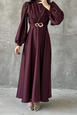 Nesrin Tesettür Abiye Mürdüm