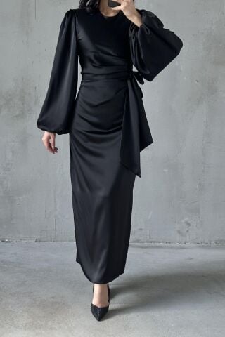 Nisa Hijab Evening Dress Black