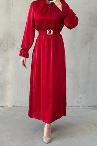 Arvelia Tesettür Abiye Kırmızı