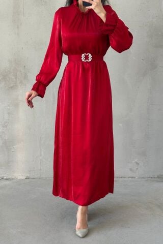 Arvelia Tesettür Abiye Kırmızı