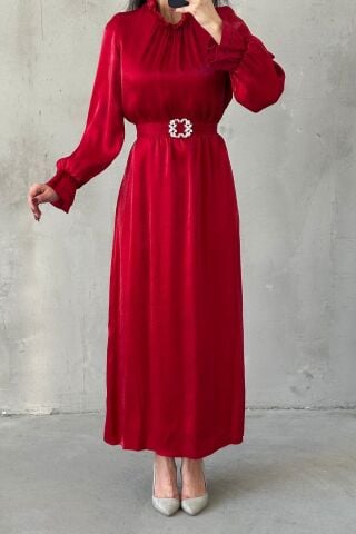 Arvelia Tesettür Abiye Kırmızı