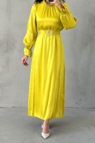 Arvelia Tesettür Abiye Sarı