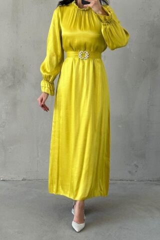 Arvelia Tesettür Abiye Sarı