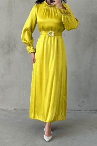 Arvelia Tesettür Abiye Sarı