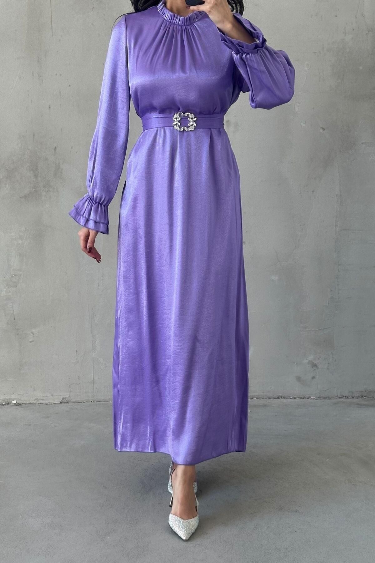 Arvelia Tesettür Abiye Lila