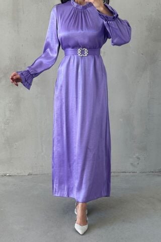 Arvelia Tesettür Abiye Lila