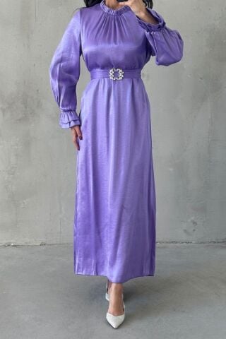 Arvelia Tesettür Abiye Lila