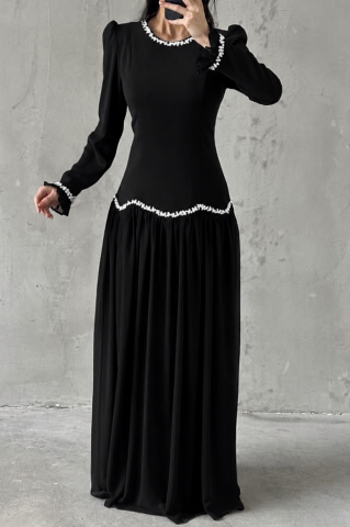 Meryem Hijab Evening Dress Black