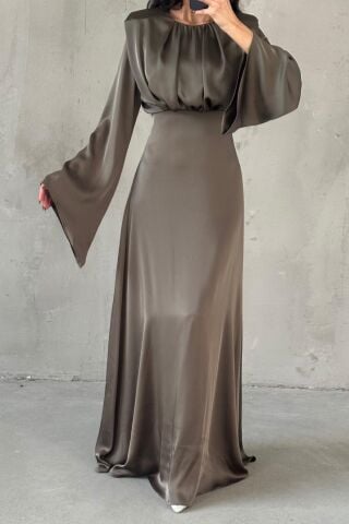 Miralya Saten Tesettür Abiye Haki