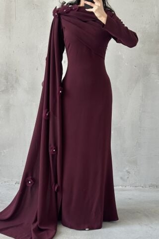 Elvan Tesettür Abiye Mürdüm