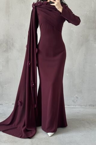 Elvan Tesettür Abiye Mürdüm