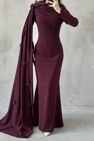 Elvan Tesettür Abiye Mürdüm