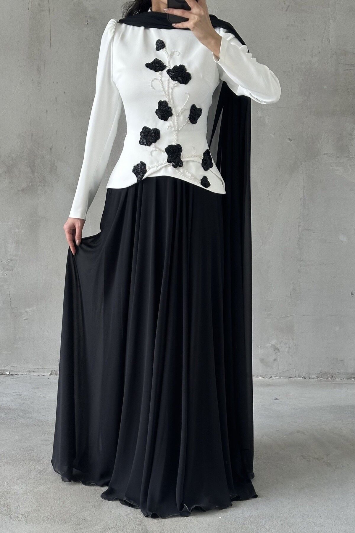 Zerrin Tesettür Abiye Siyah