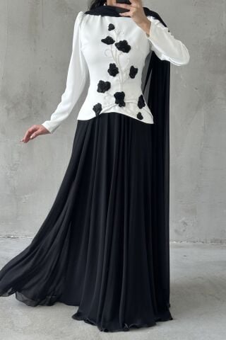 Zerrin Tesettür Abiye Siyah