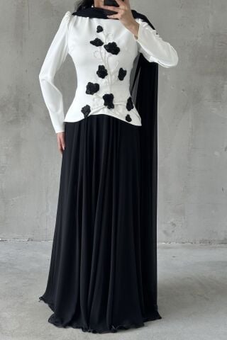 Zerrin Tesettür Abiye Siyah