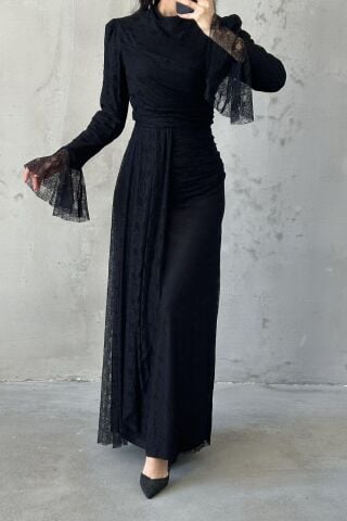 Rosella Hijab Evening Dress Black