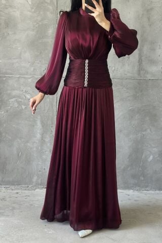 Merve Tesettür Abiye Mürdüm