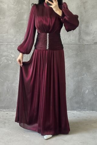 Merve Tesettür Abiye Mürdüm