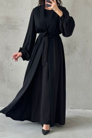 Modern Design Abaya Set Black