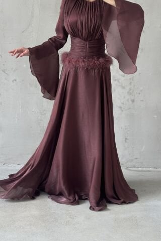 Zümra Hijab Evening Dress, Mink