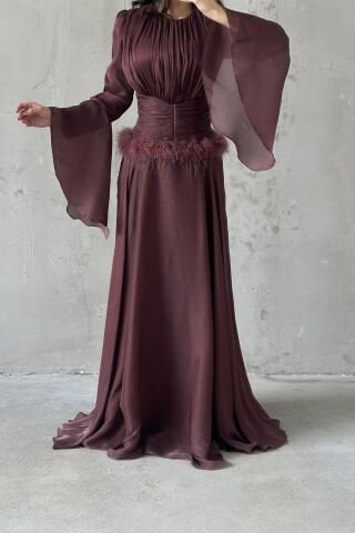 Zümra Tesettür Abiye Vizon