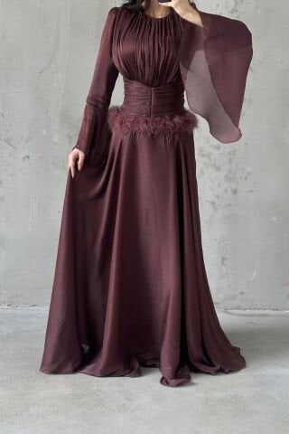 Zümra Tesettür Abiye Vizon