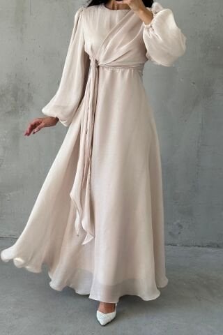 Şık Tasarım Basic Janjan Tesettür Abiye Taş