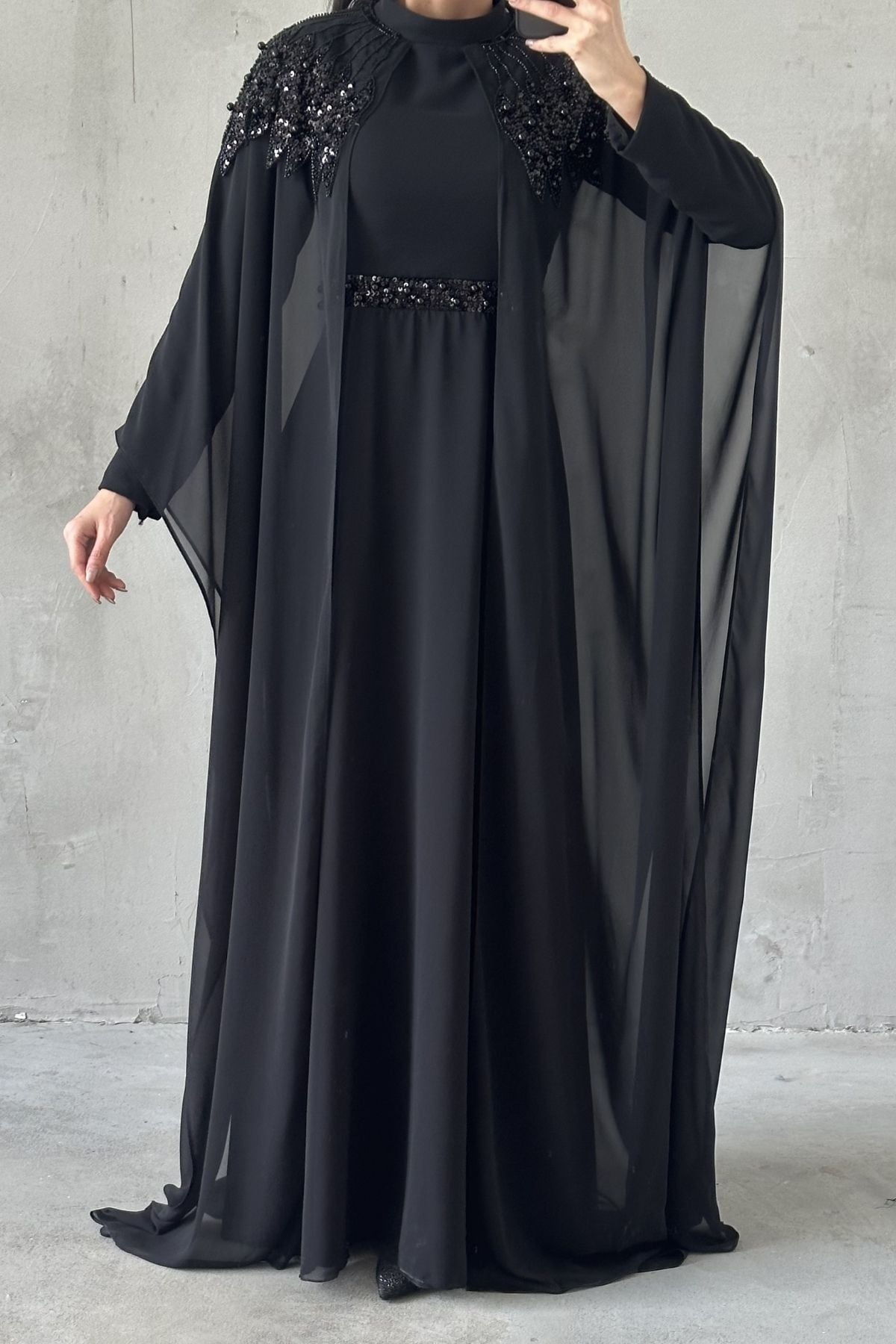 Feray Tesettür Abiye Siyah