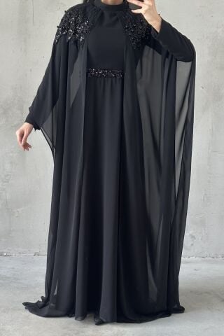 Feray Tesettür Abiye Siyah