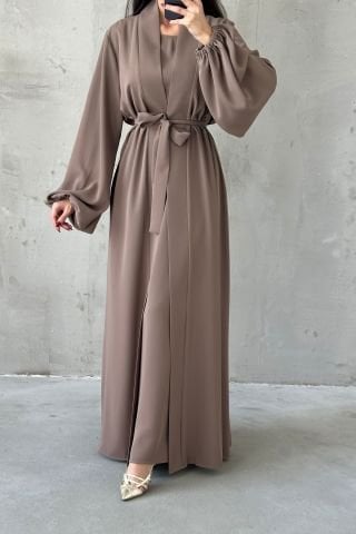 Modern Tasarım Abaya Takım Vizon