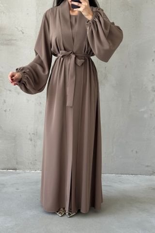 Modern Tasarım Abaya Takım Vizon