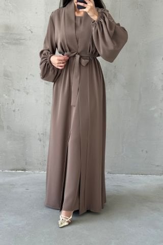 Modern Tasarım Abaya Takım Vizon