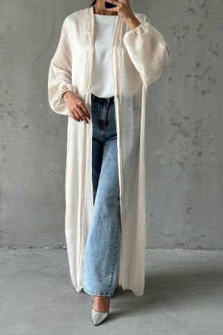 Zarif Tasarım Janjan Tesettür Abaya Taş