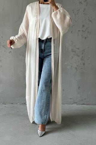 Zarif Tasarım Janjan Tesettür Abaya Taş