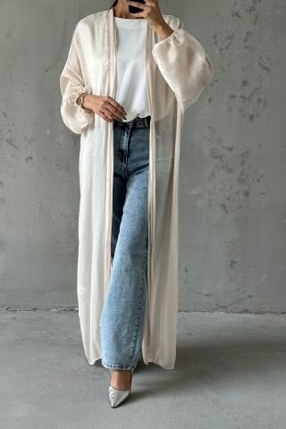 Zarif Tasarım Janjan Tesettür Abaya Taş