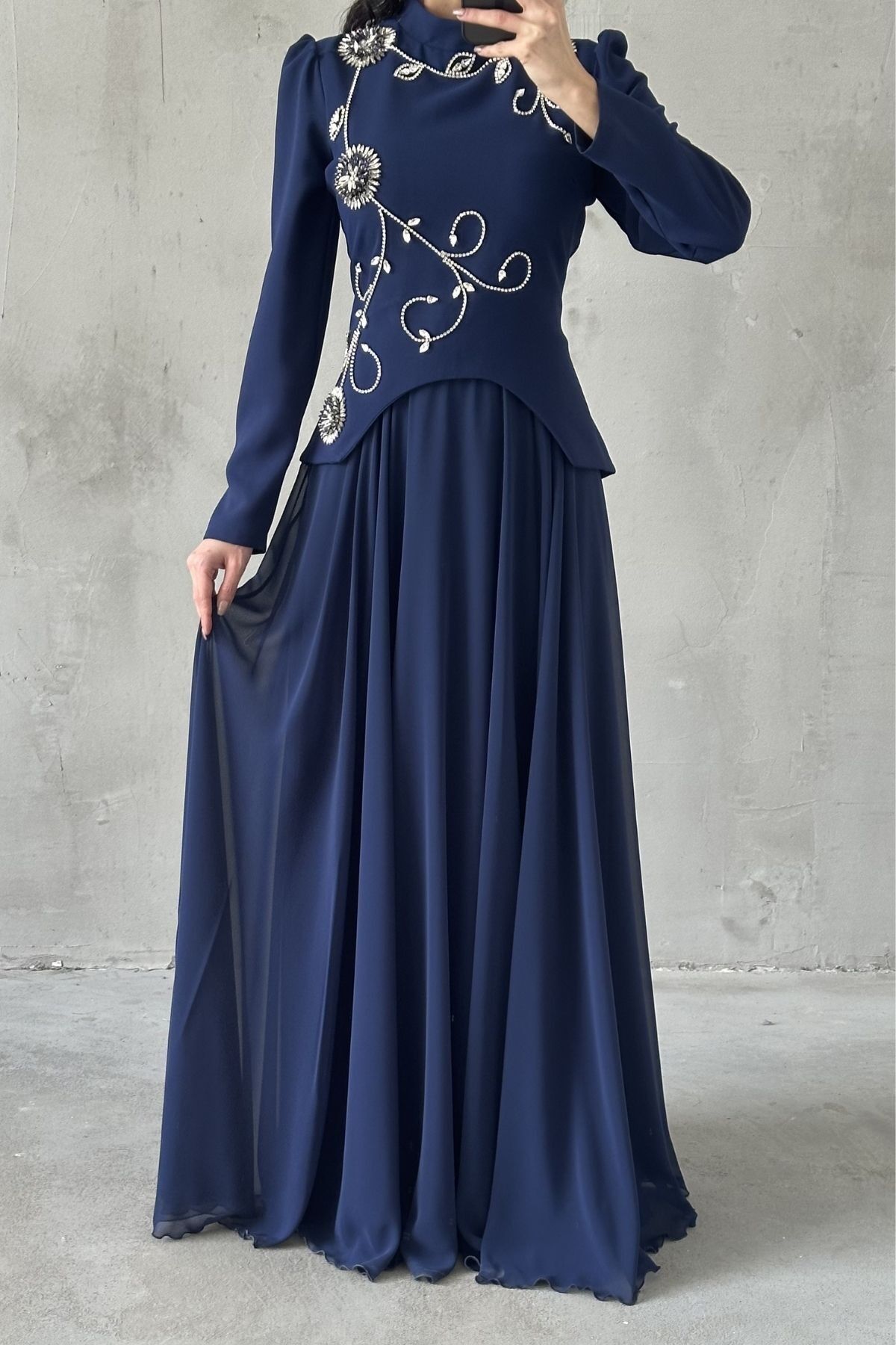 İdil Tesettür Abiye Lacivert