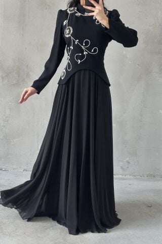 İdil Tesettür Abiye Siyah