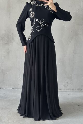 İdil Tesettür Abiye Siyah