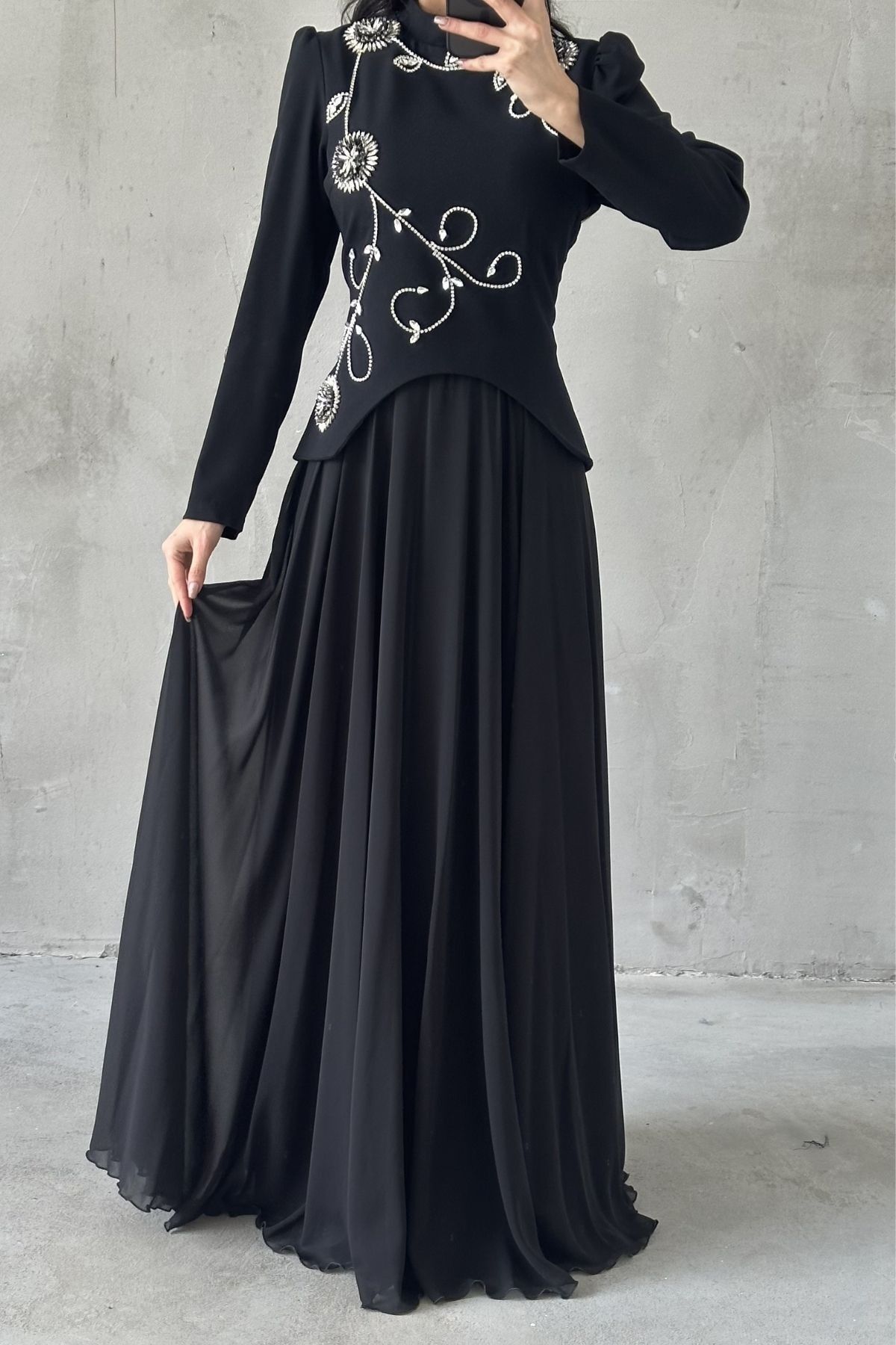 İdil Tesettür Abiye Siyah