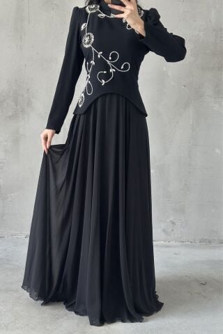 İdil Tesettür Abiye Siyah