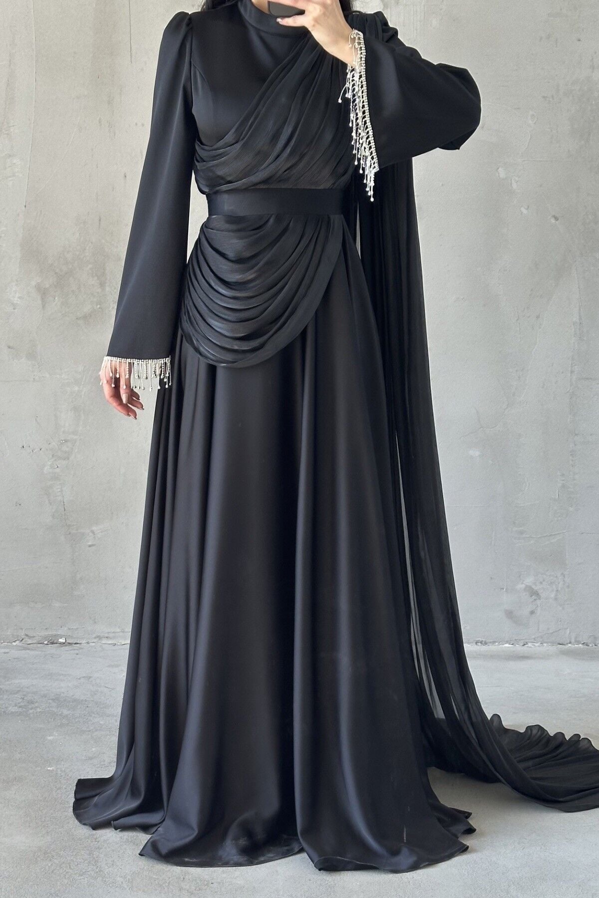 Elya Tesettür Abiye Siyah