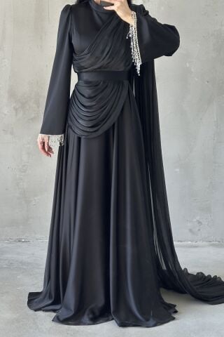 Elya Tesettür Abiye Siyah
