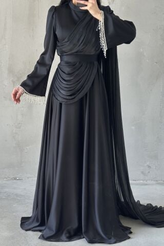 Elya Tesettür Abiye Siyah