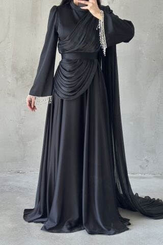 Elya Tesettür Abiye Siyah