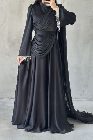 Elya Tesettür Abiye Siyah