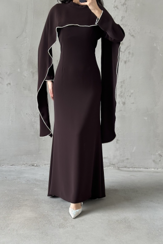 Lavinia Hijab Evening Dress Brown