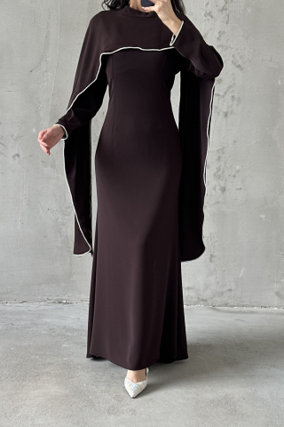 Lavinia Hijab Evening Dress Brown