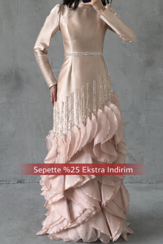 Avelin Hijab Evening Dress Copper