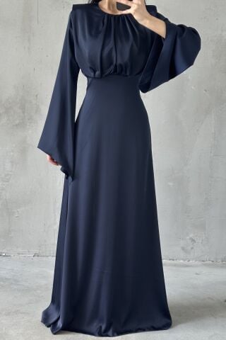 Miralya Saten Tesettür Abiye Lacivert